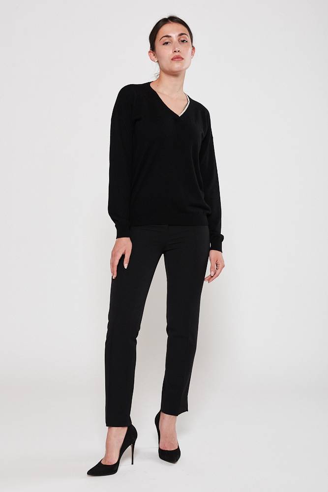 Rrocco Ragni Maglia scollo a V con monile In Vendita