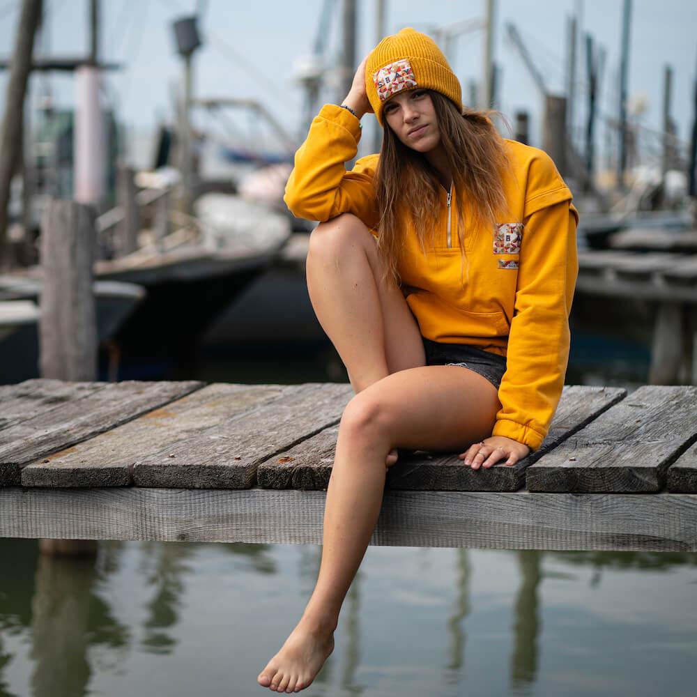 Seay / Felpa con Zip Ocra Mandalay Pezzi Unici