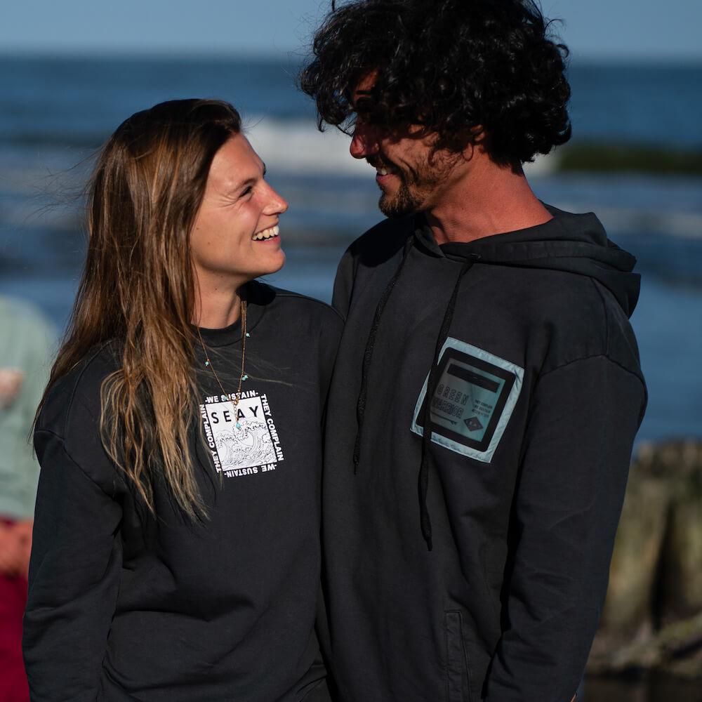 Seay / Felpa con Cappuccio Nera Siargao Affare Del Giorno