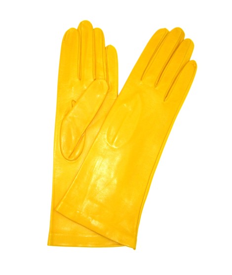 Sermoneta Gloves Guanto Nappa 4BT foderato seta Giallo Ocra Promozione Limitata