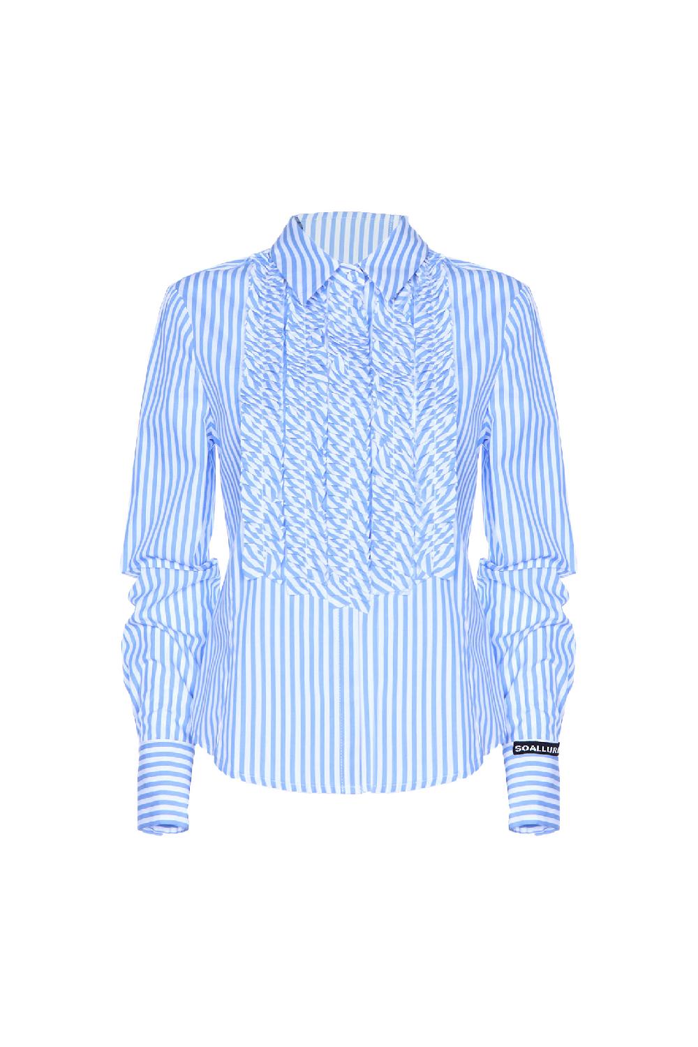 Soallure CAMICIA SLIM CON RIGHE E ROUCHES Offerta